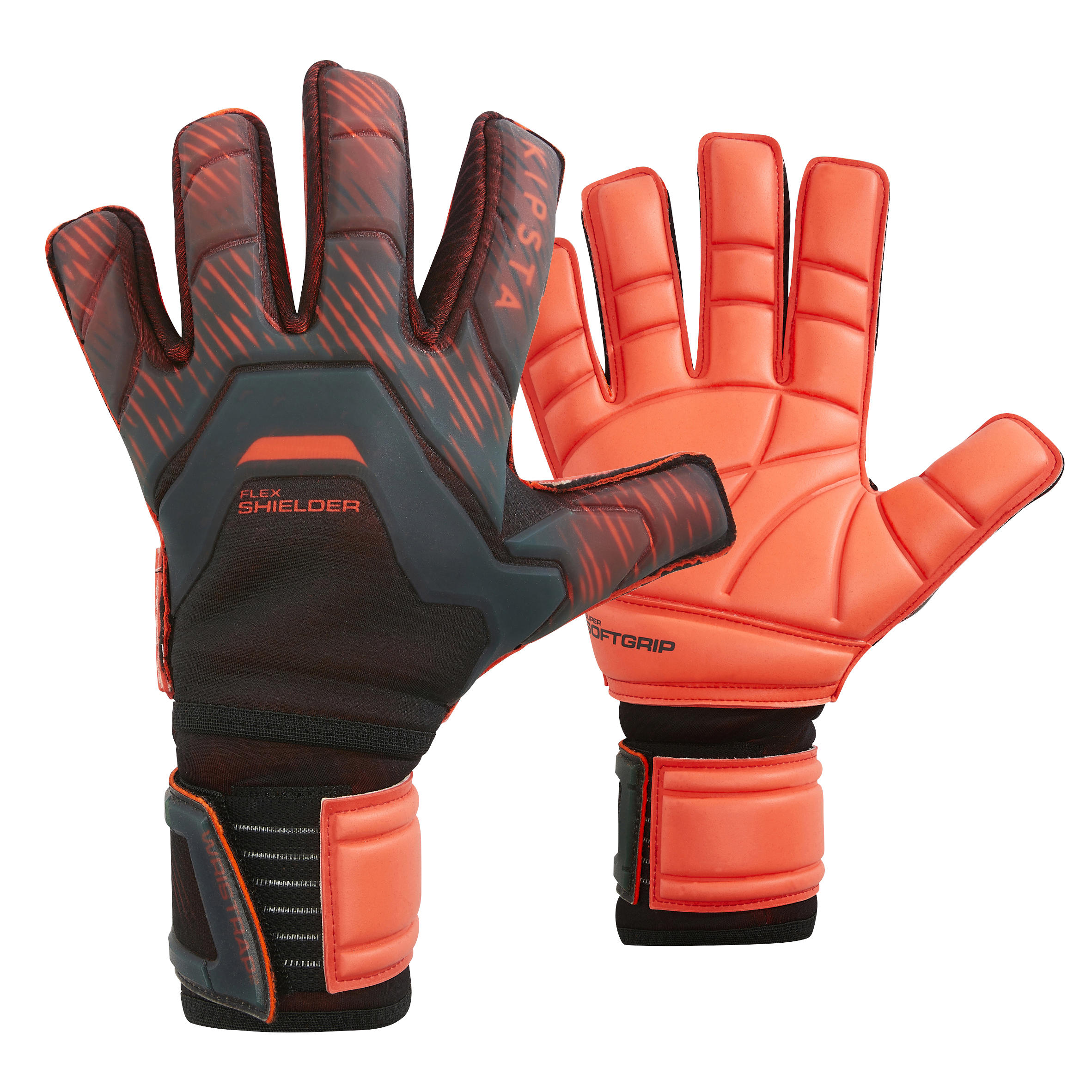 Adult Football Flat Seam Shielder Goalkeeper Gloves F900 - Black/red