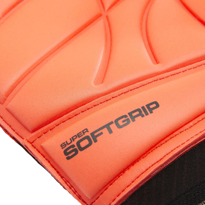 Luvas Guarda-Redes Futebol Costuras Planas Adulto F900 Shielder Preto Vermelho