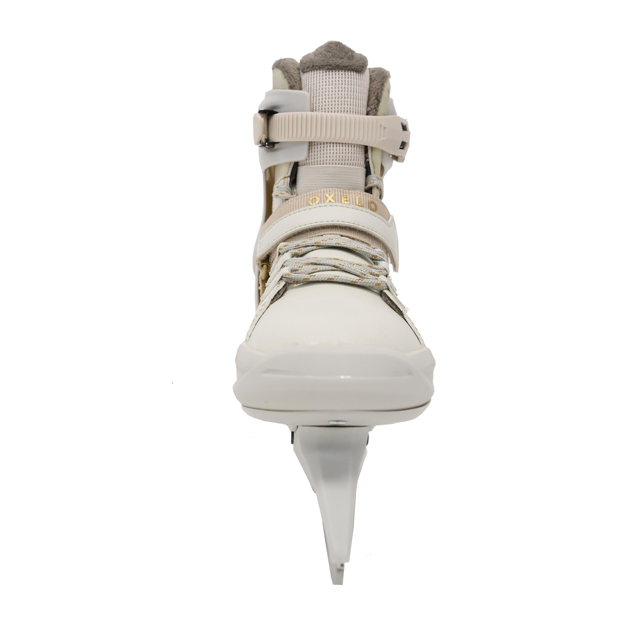 Women's Ice Skates - FIT 520 Warm White/Brown - OXELO