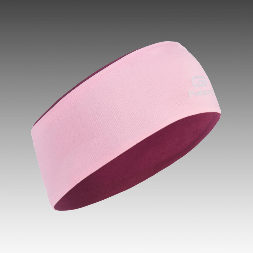 Lauf-Stirnband wendbar Kinder violett/hellrosa