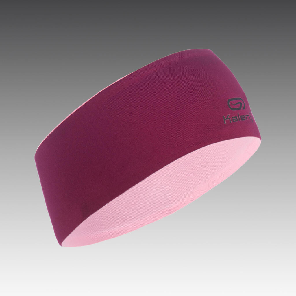 Lauf-Stirnband wendbar Kinder violett/hellrosa