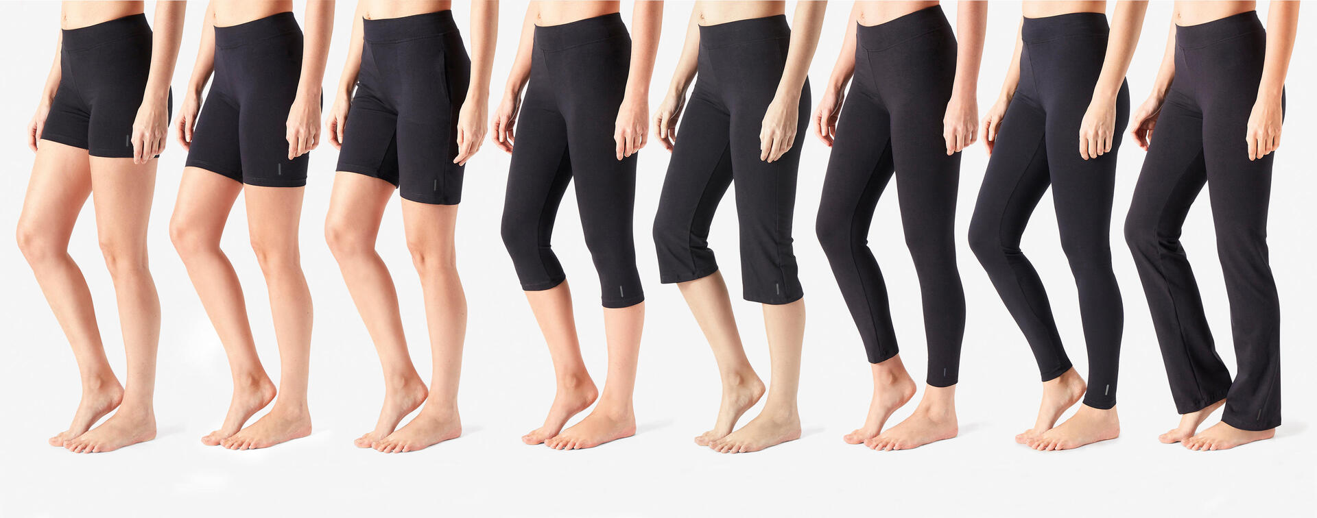 Mallas Leggings fitness algodón efecto vientre plano Mujer Domyos