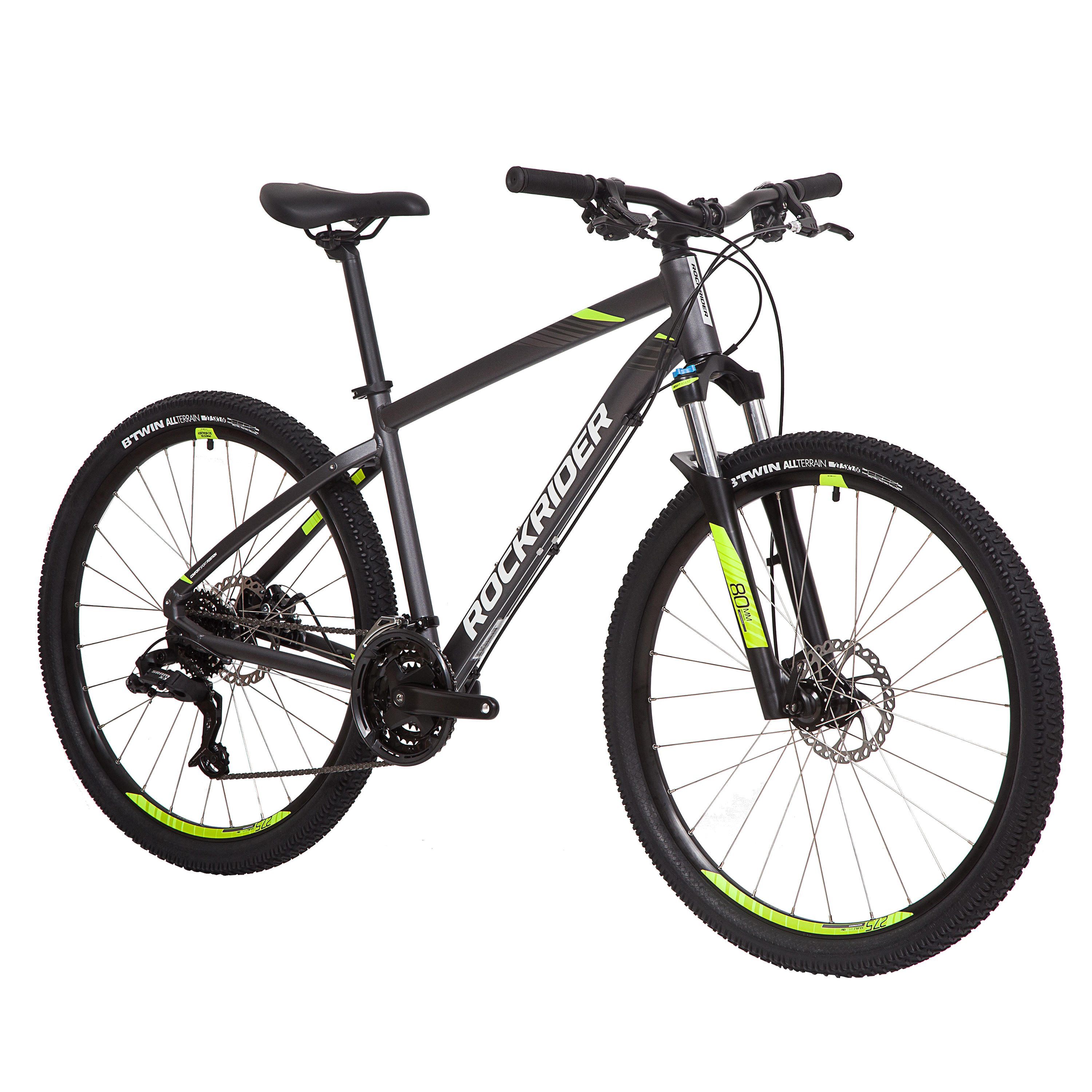 Rockrider 520 Bike Grey Lime Cycling Bicycle B Twin
