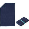 Compact Microfibre Towel Large Striped - Navy Blue
