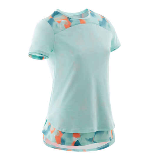 
      T-shirt 2en1 fille bleu corail
  