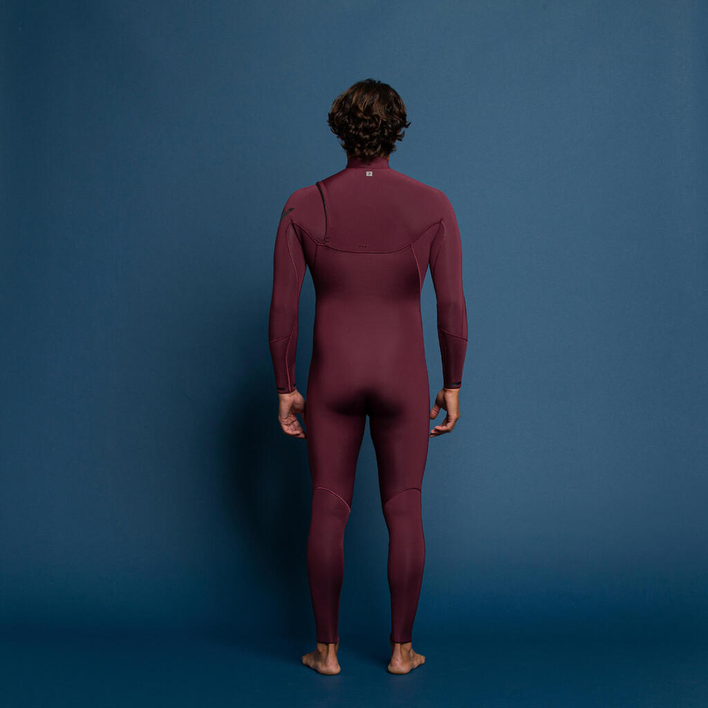 Men's Surfing Wetsuit 900 4/3 mm Neoprene - LTD Burgundy