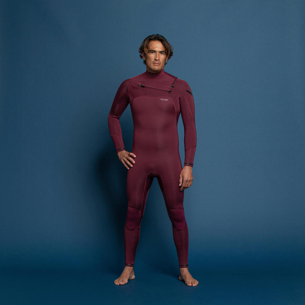 Men's Surfing Wetsuit 900 4/3 mm Neoprene - LTD Burgundy