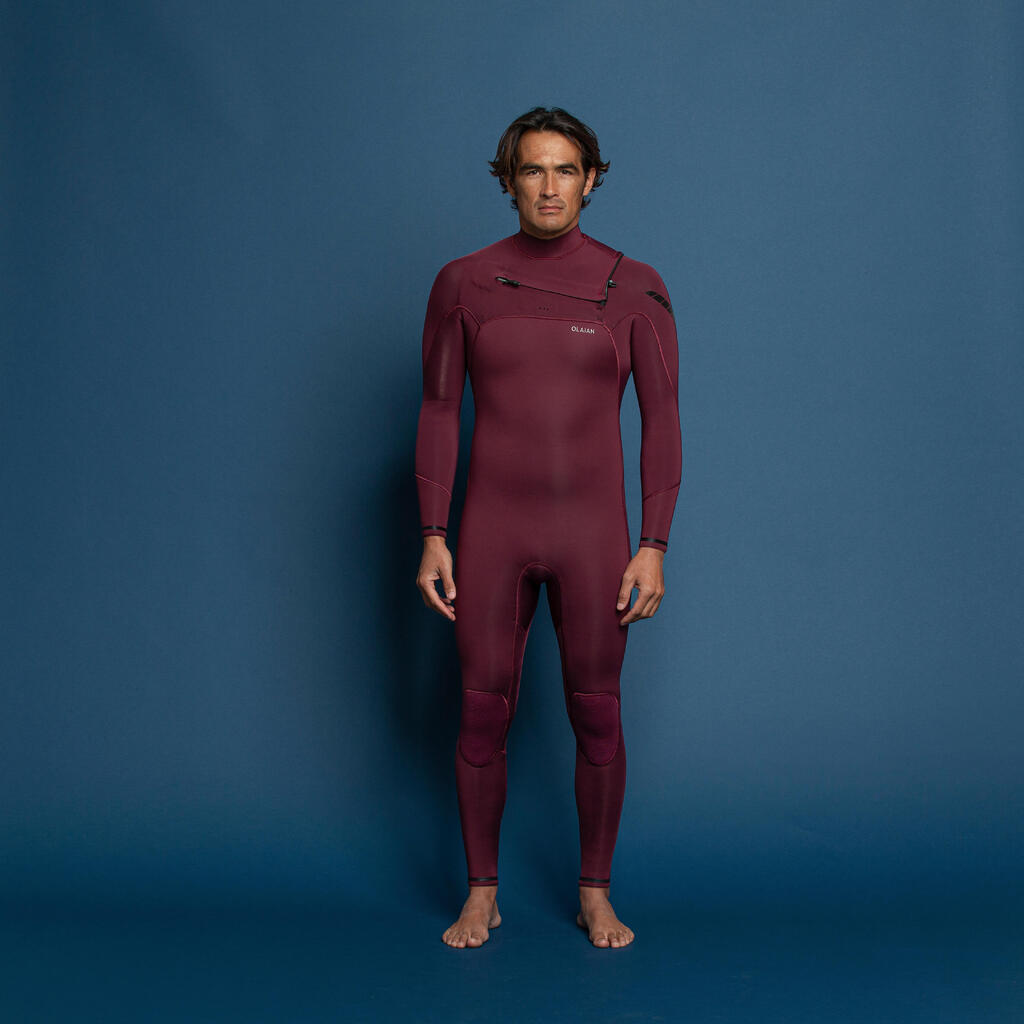 Men's Surfing Wetsuit 900 4/3 mm Neoprene - LTD Burgundy