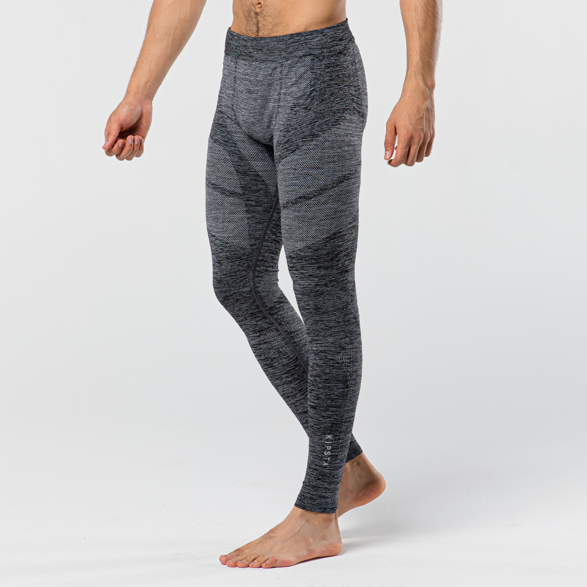 Men's Football Tights Keepdry 500 - Mottled Grey 7/8