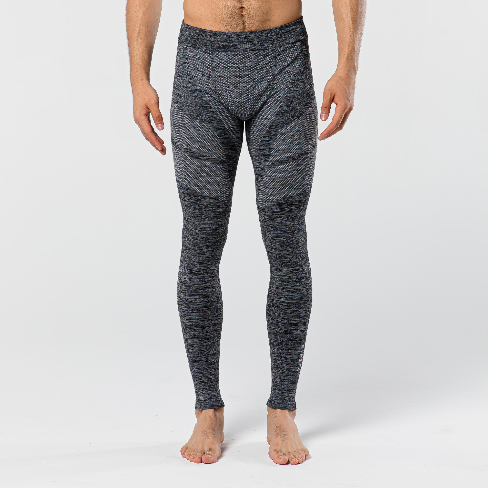 Men's Football Tights Keepdry 500 - Mottled Grey 6/8