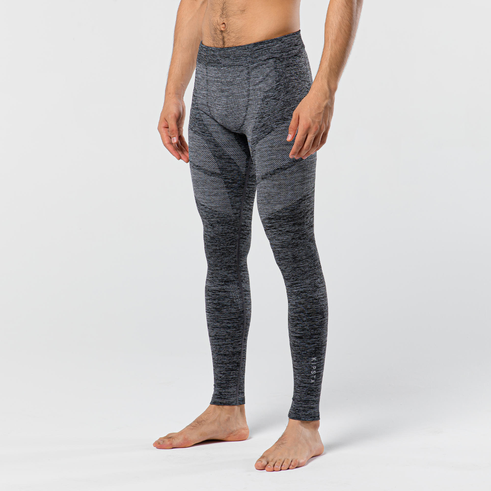 Men's Football Tights Keepdry 500 - Mottled Grey 5/8