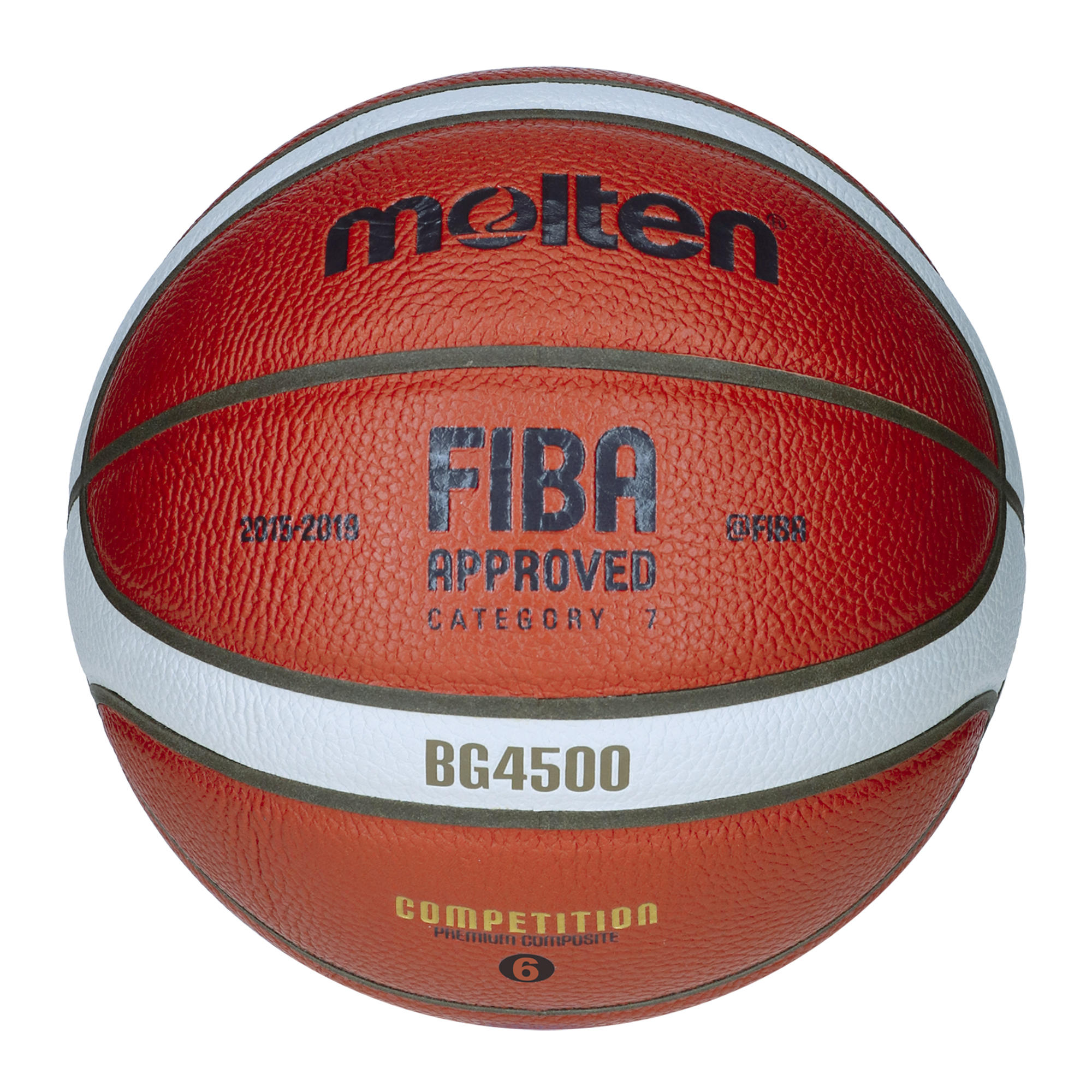 MOLTEN Ballon De Basketball Fiba Taille 6 - Molten B6g 4500 Orange