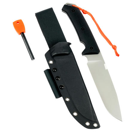 Couteau Bushcraft Fixe 15cm solid svart SIKA 150 G10