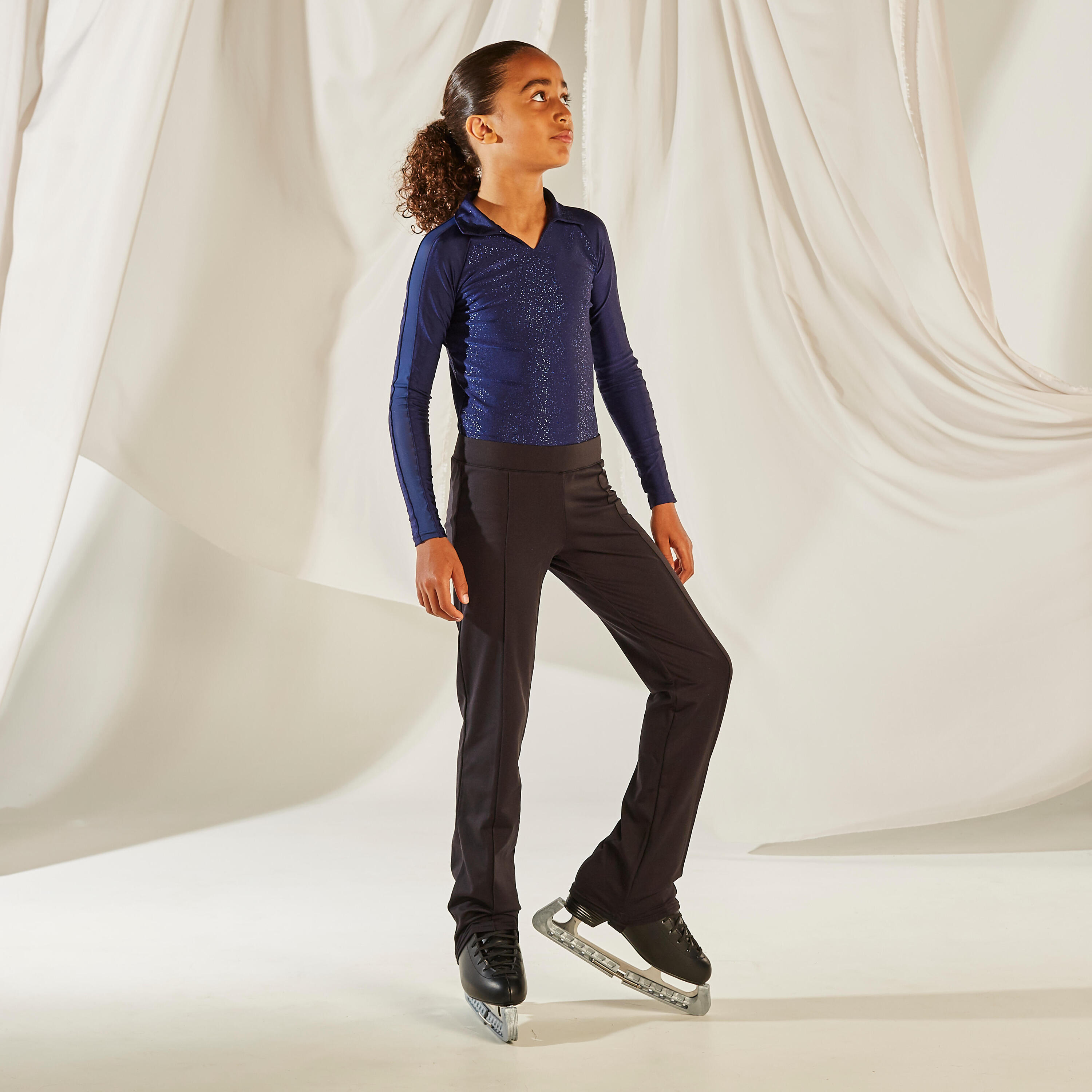 Pantalones Patinaje Artístico Niños Axelys Negro 9/11