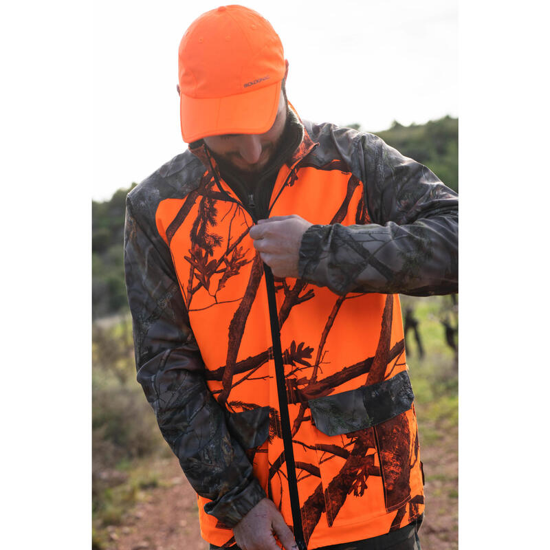 VESTE CHASSE POSTE TEMPS SEC CAMO FLUO 100