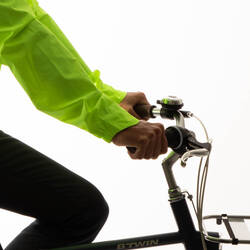 100 Men's Waterproof Urban Cycling Jacket - Neon Yellow