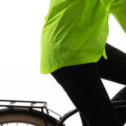 Btwin UC100, High Visibility and Waterproof City Bike Rain Jacket, Men's