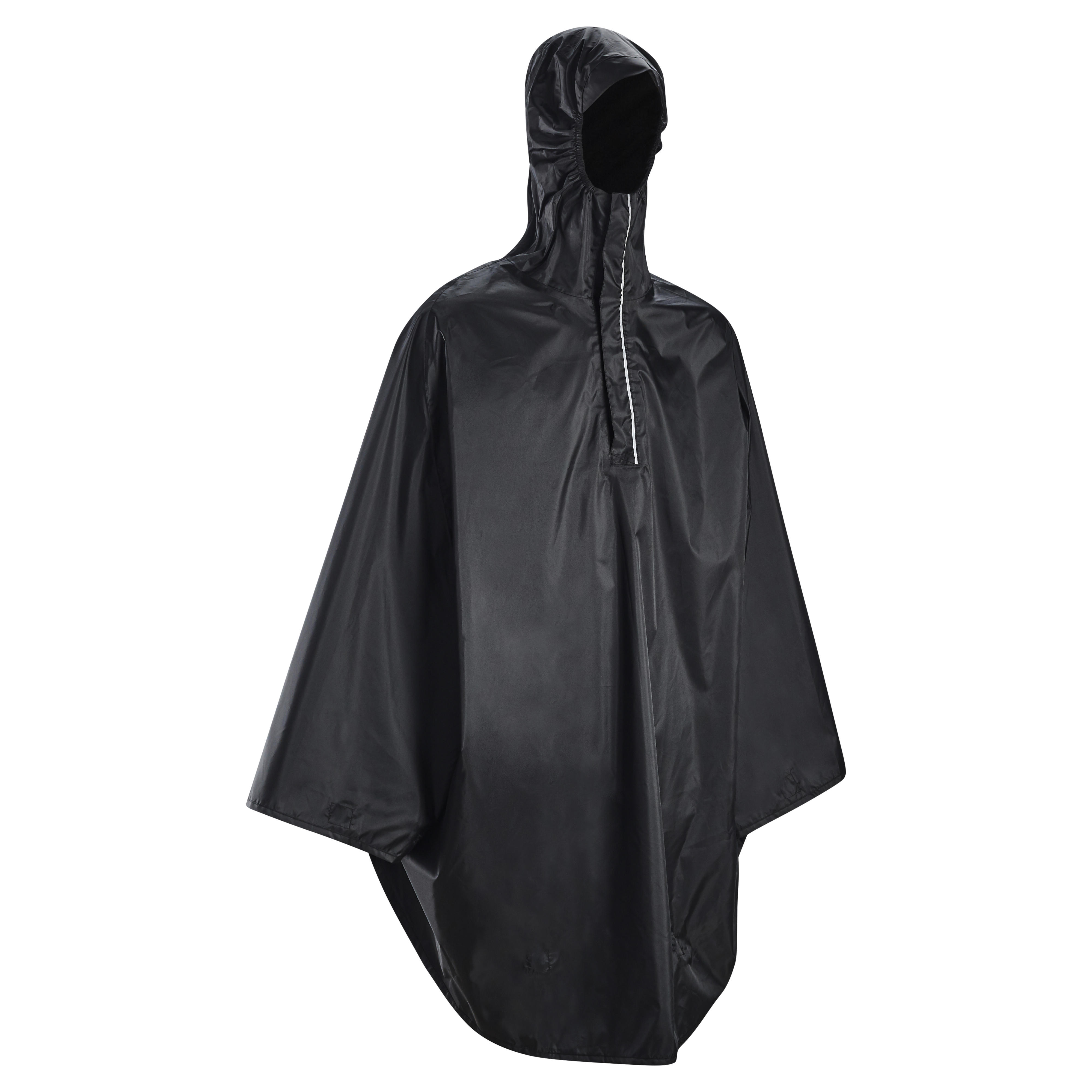 Regenponcho Fahrrad City 100 schwarz Btwin DECATHLON