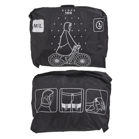 פונצ'ו דגם 100 לרכיבה עירונית - שחור