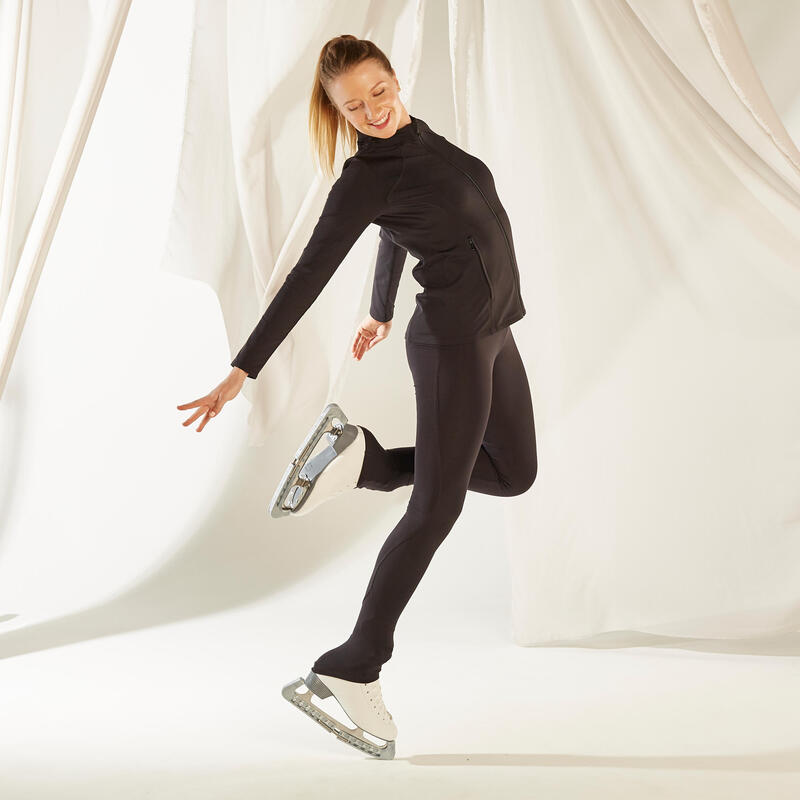 Adult Figure Skating Training Leggings Black AXELYS Decathlon