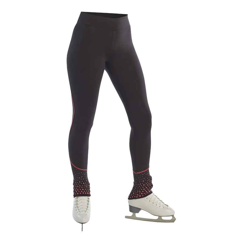 Adult Training Figure Skating Leggings Black/Pink Decathlon