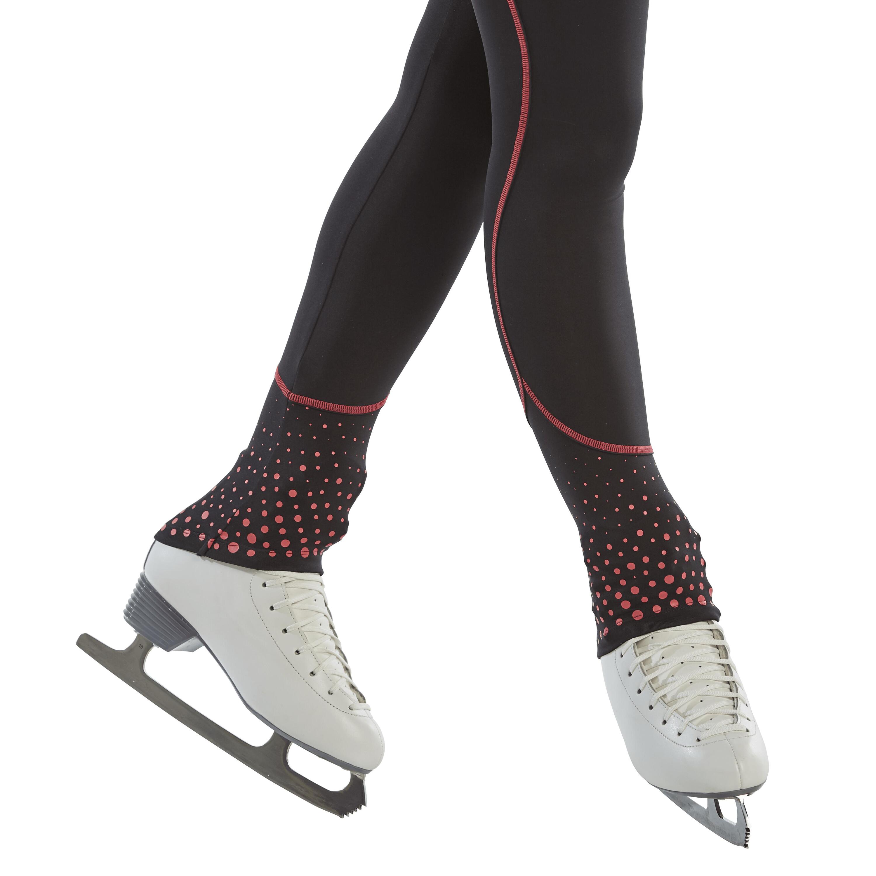 Adult Training Figure Skating Leggings - Black/Pink 7/11