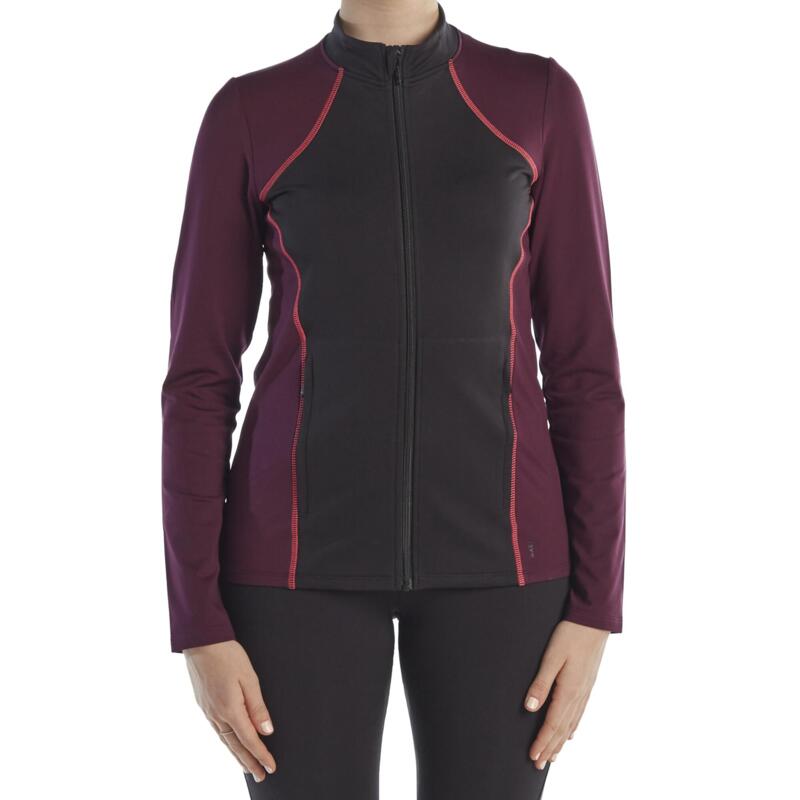 VESTE ENTRAINEMENT PATINAGE ARTISTIQUE ADULTE NOIRE ET PRUNE