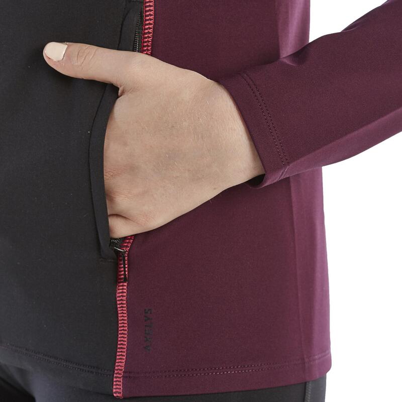 VESTE ENTRAINEMENT PATINAGE ARTISTIQUE ADULTE NOIRE ET PRUNE
