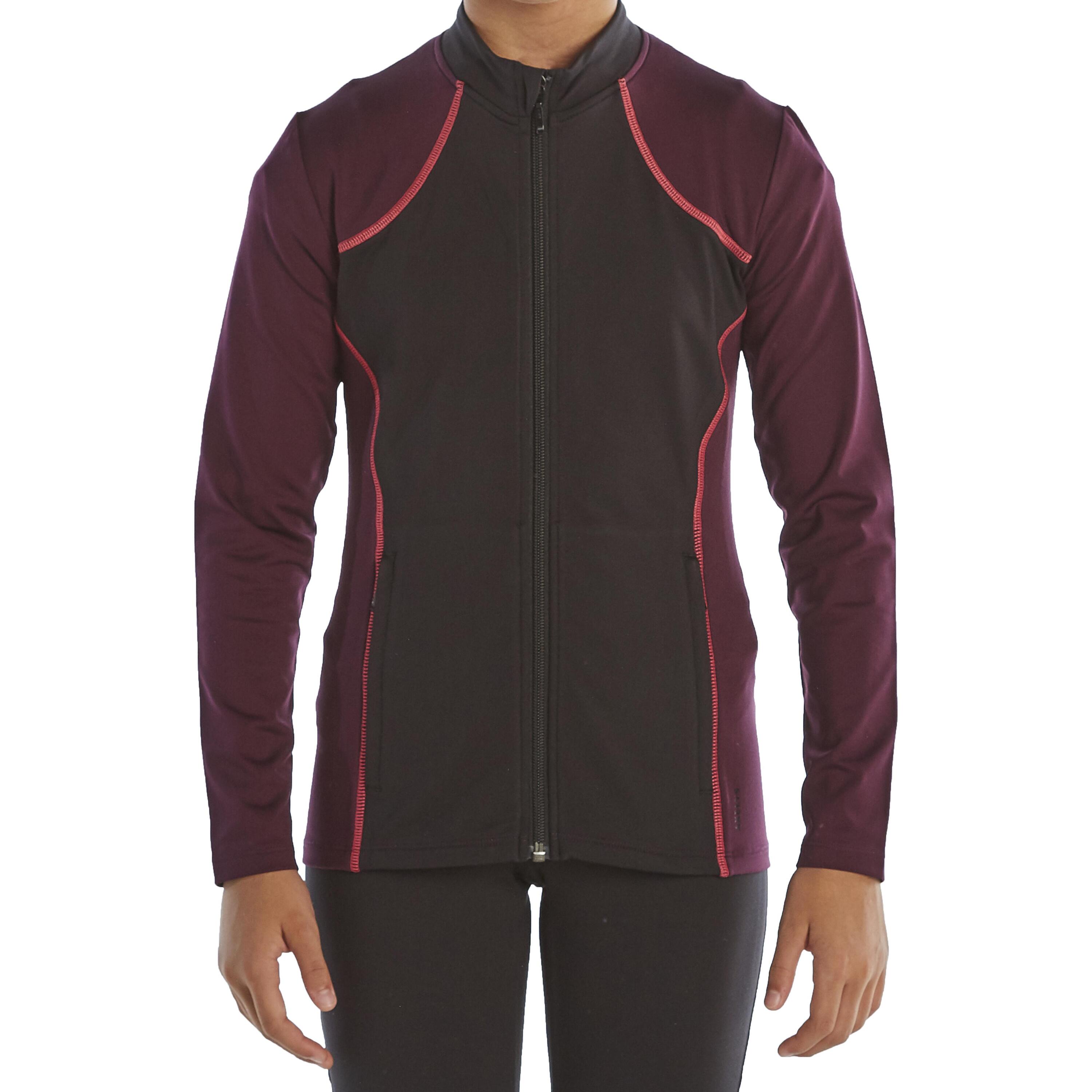 Kids' Training Figure Skating Jacket - Black/Plum 2/7