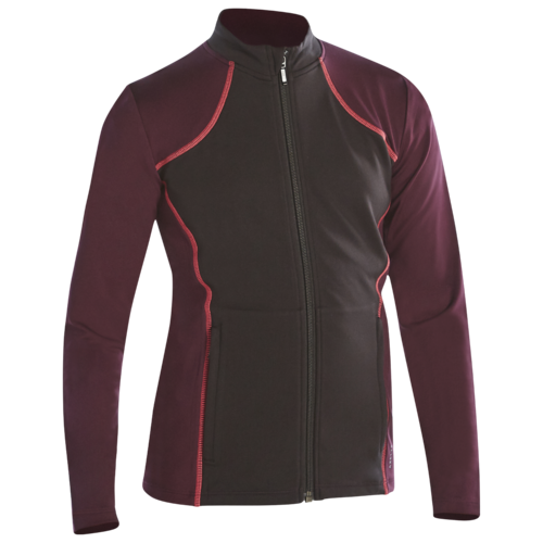 VESTE ENTRAINEMENT PATINAGE ARTISTIQUE JUNIOR NOIRE ET PRUNE