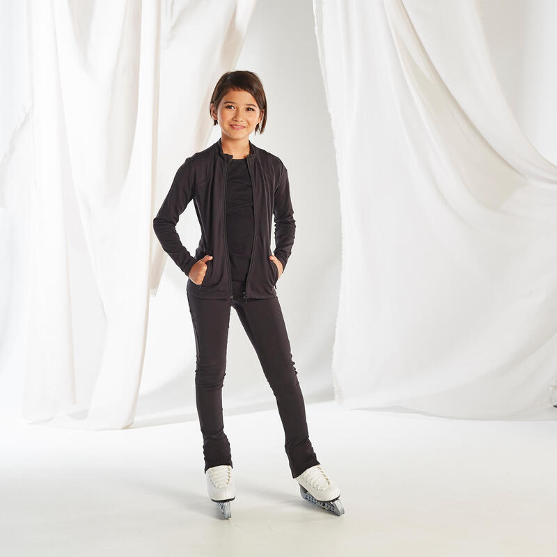 LEGGINGS PARA TREINO DE PATINAGEM ARTÍSTICA CRIANÇA PRETO