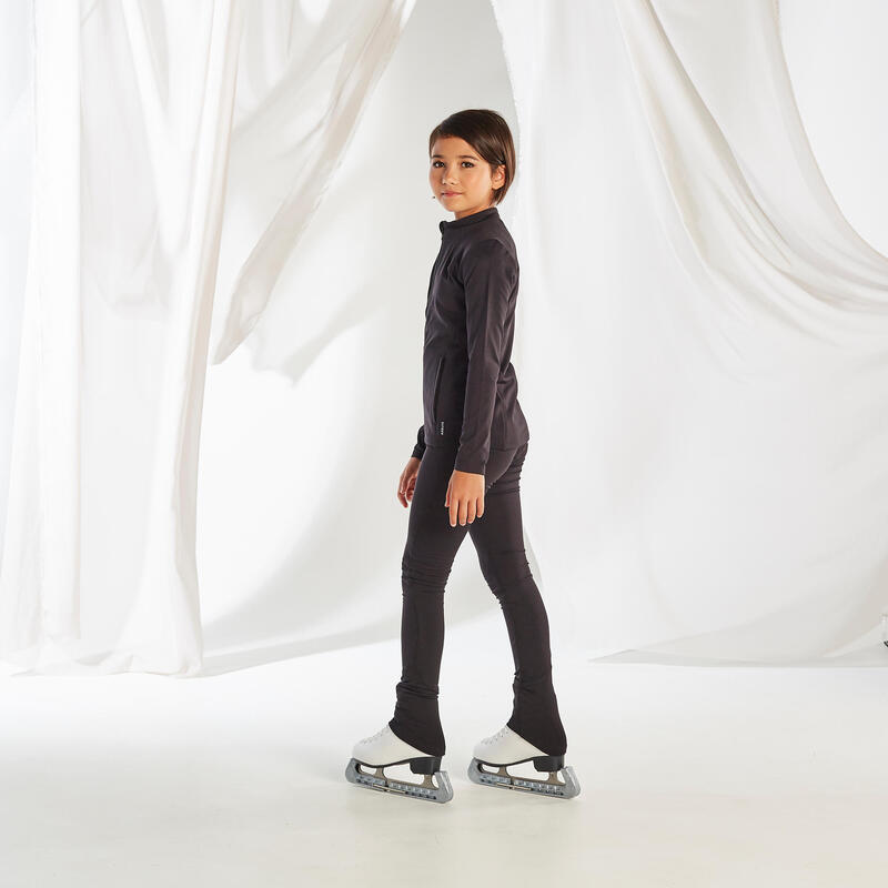 Eiskunstlauf-Leggings Training Kinder schwarz