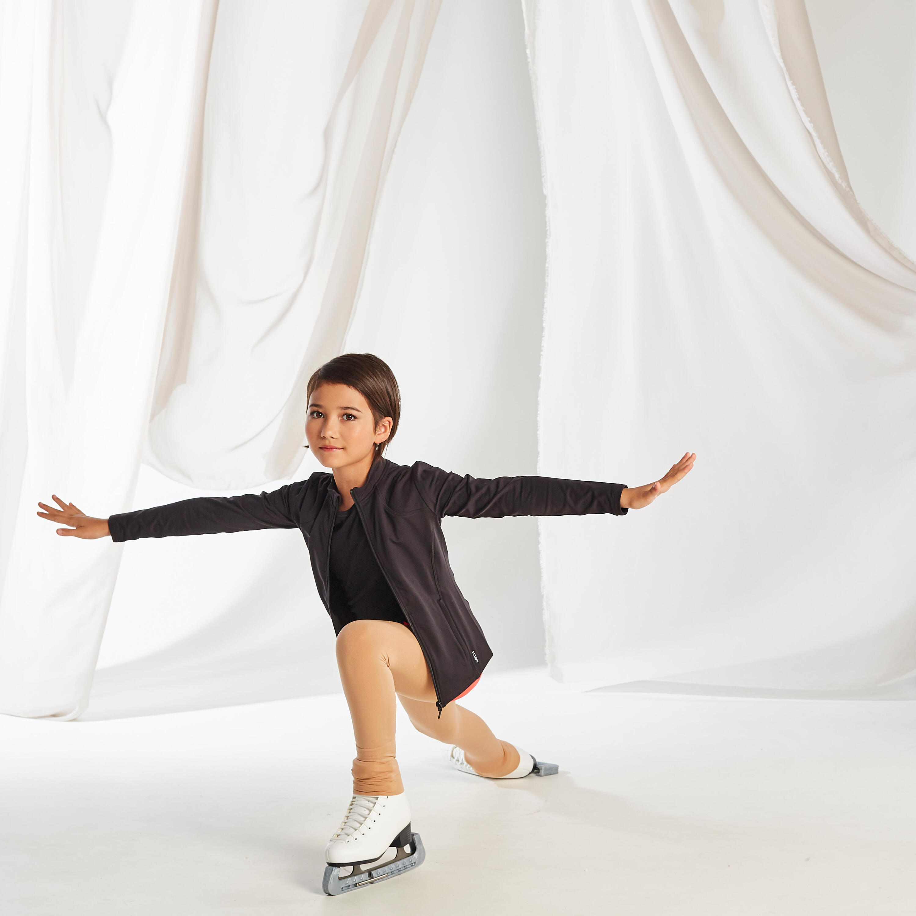 Kids' Training Figure Skating Jacket - Black 14/15