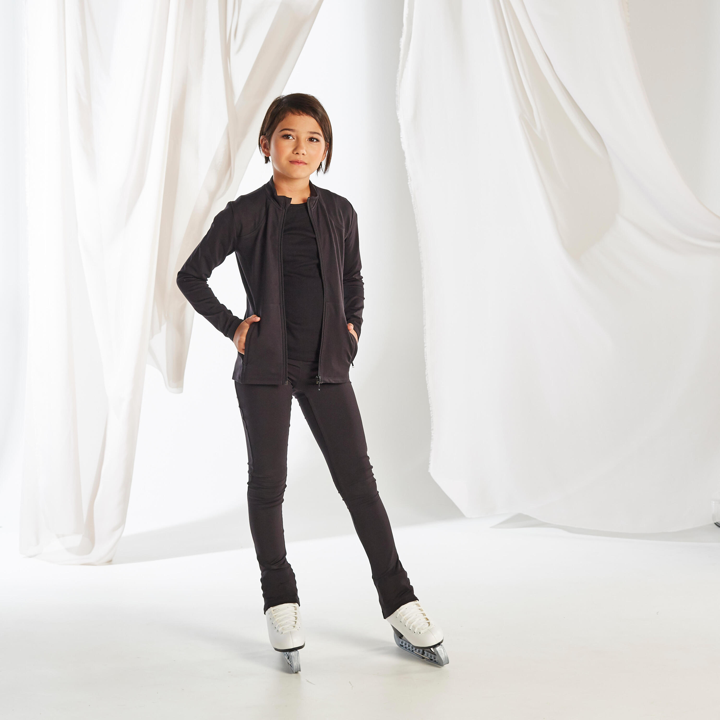 Kids' Training Figure Skating Jacket - Black 13/15
