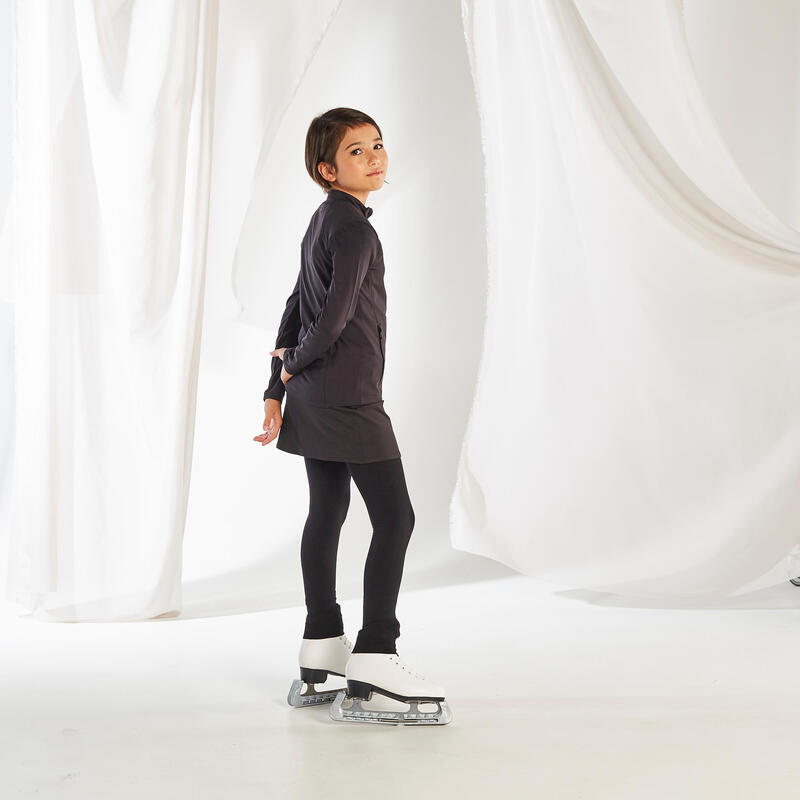 Eiskunstlauf-Strumpfhose fusslos Kinder - schwarz 