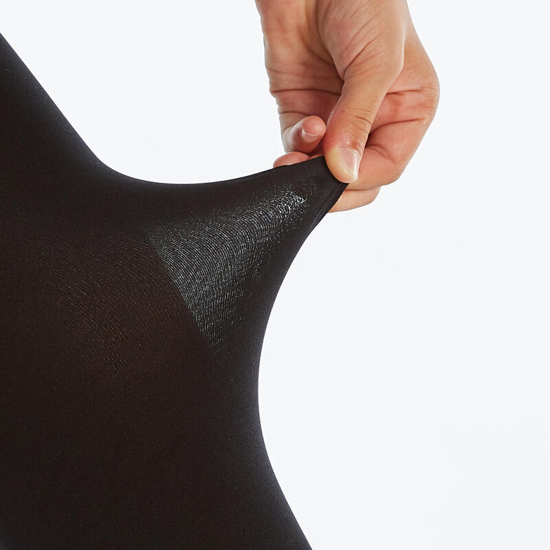 Eiskunstlauf-Strumpfhose fusslos Kinder -  schwarz 