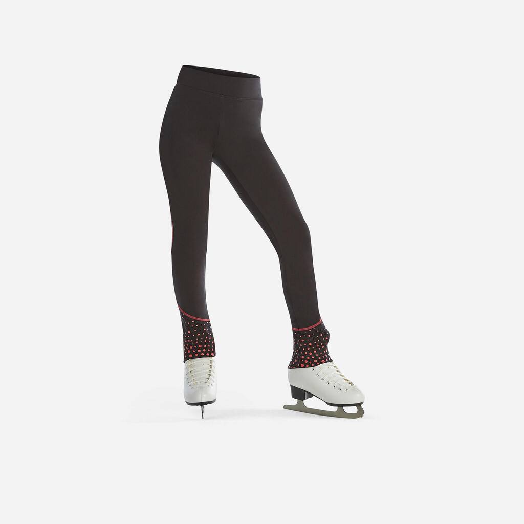 Trainings-Leggings Eiskunstlauf Kinder schwarz/blau 