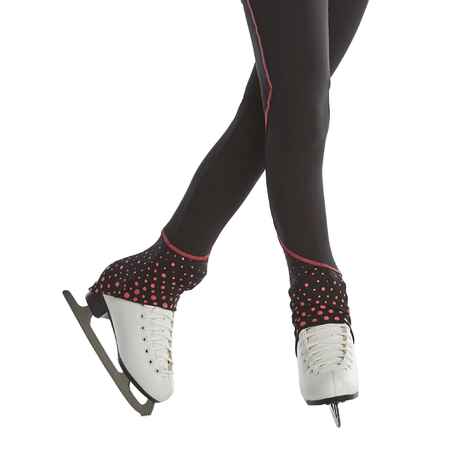 Kids' Figure Skating Training Leggings - Black/Pink