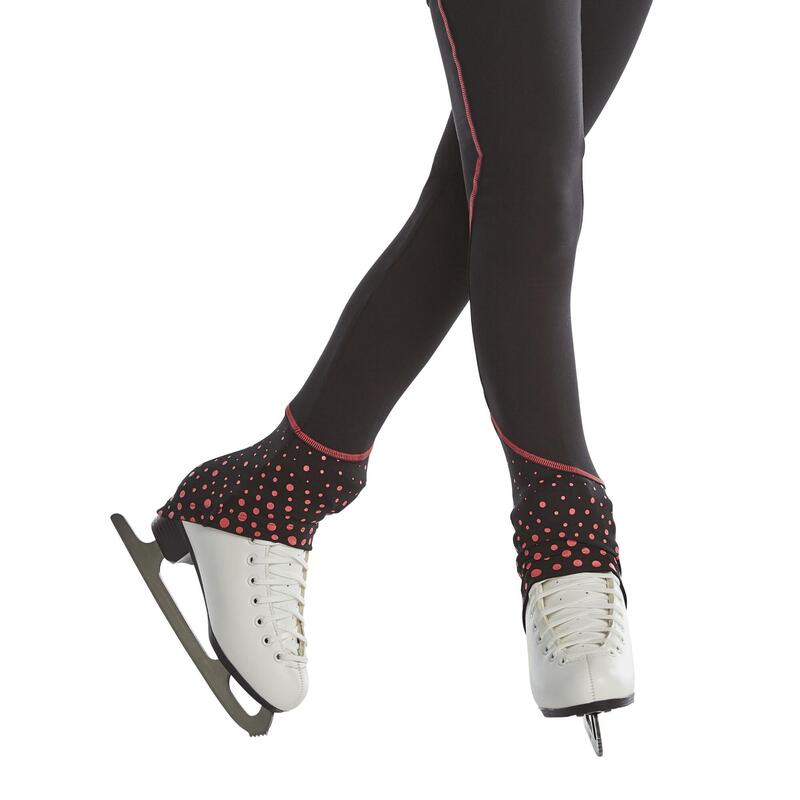 LEGGINGS PARA TREINO DE PATINAGEM ARTÍSTICA CRIANÇA PRETO E ROSA