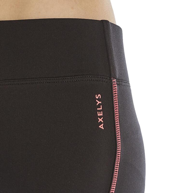 LEGGINGS PARA TREINO DE PATINAGEM ARTÍSTICA CRIANÇA PRETO E ROSA