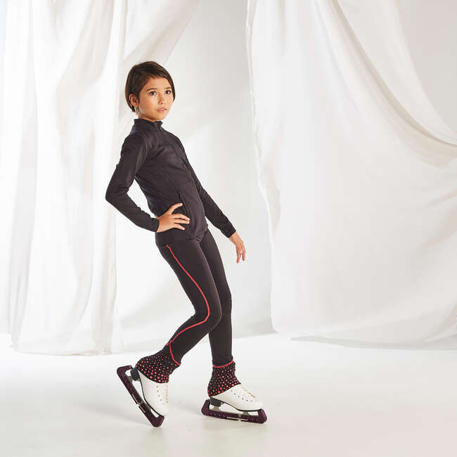 TrainingsLeggings Eiskunstlauf Kinder schwarz/pink AXELYS