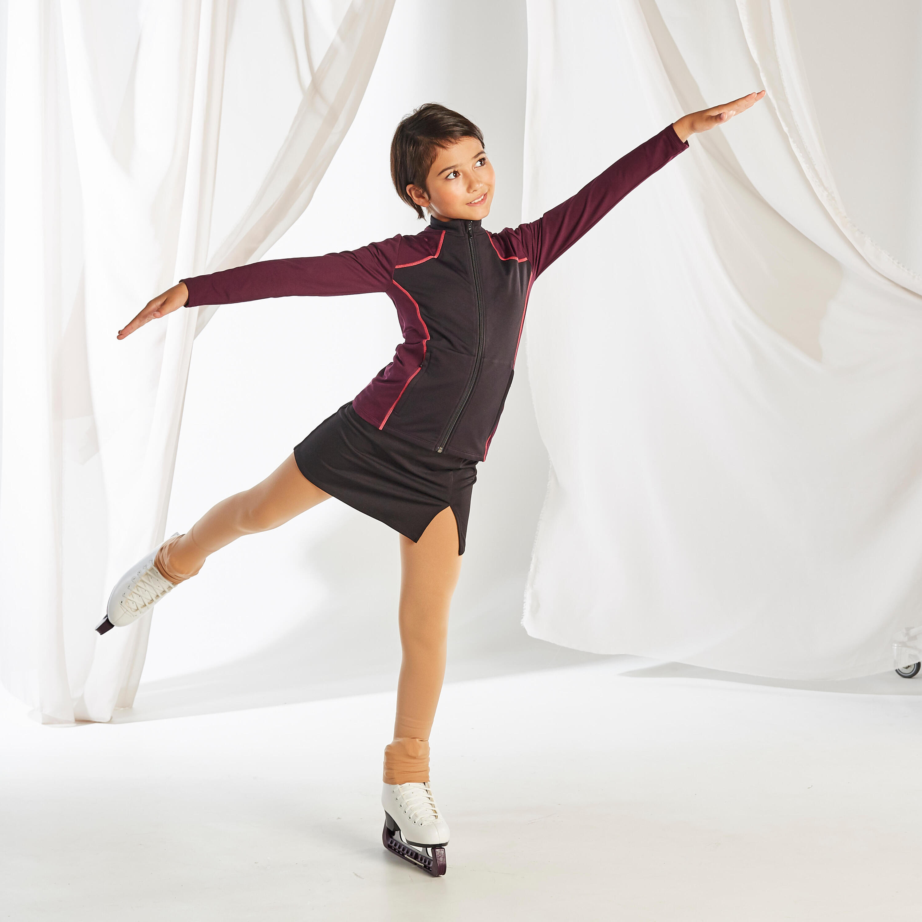 Eiskunstlauf-Strumpfhose fusslos Kinder  13/15