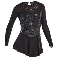TUNIQUE MANCHE LONGUE PATINAGE ARTISTIQUE JUNIOR NOIRE