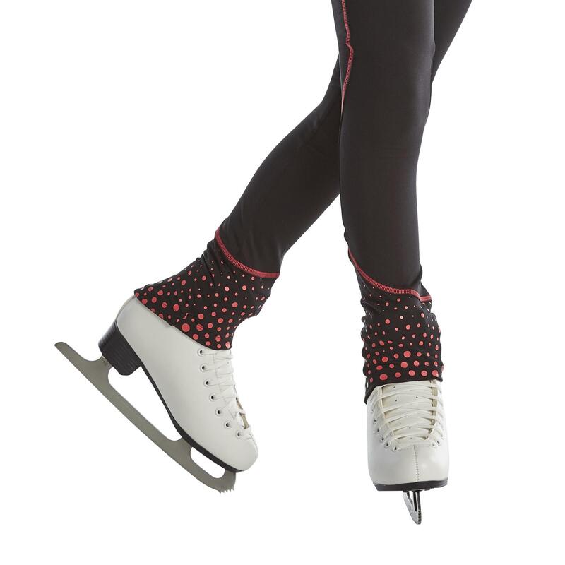 LEGGING ENTRAINEMENT PATINAGE ARTISTIQUE JUNIOR NOIR ET ROSE