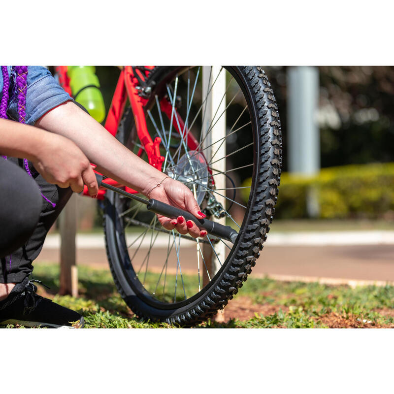 Bomba de aire mano bicicleta 100 negro