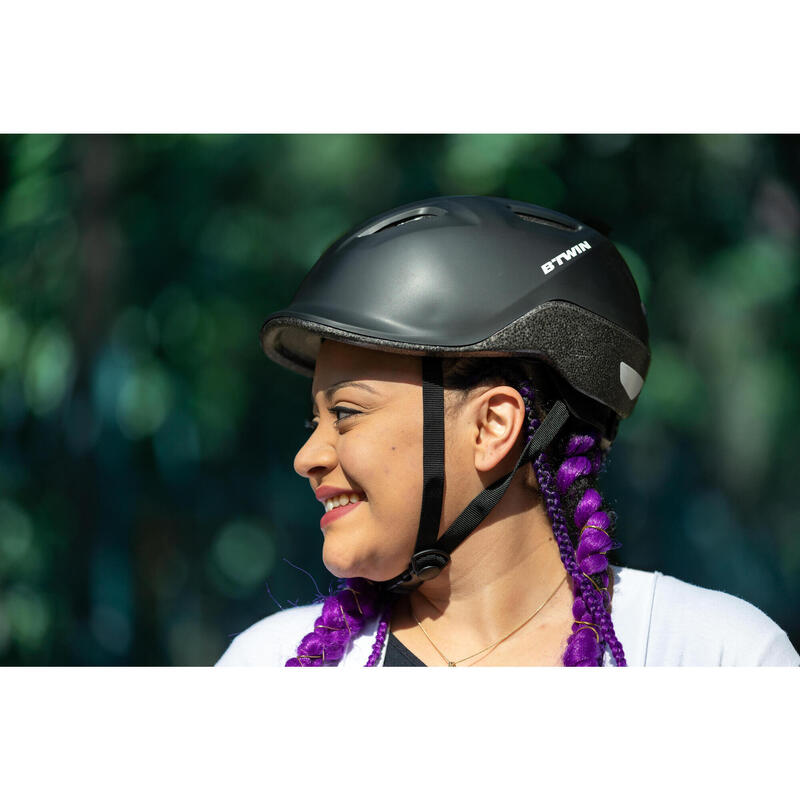 100 City Cycling Helmet Black