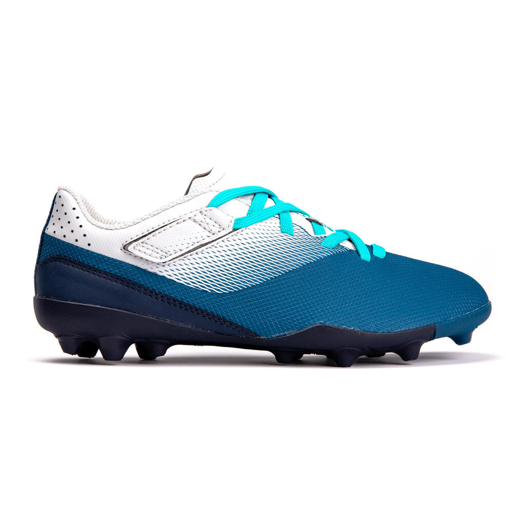 Kids' Rip-Tab Football Boots Agility 500 MG - Grey/Blue