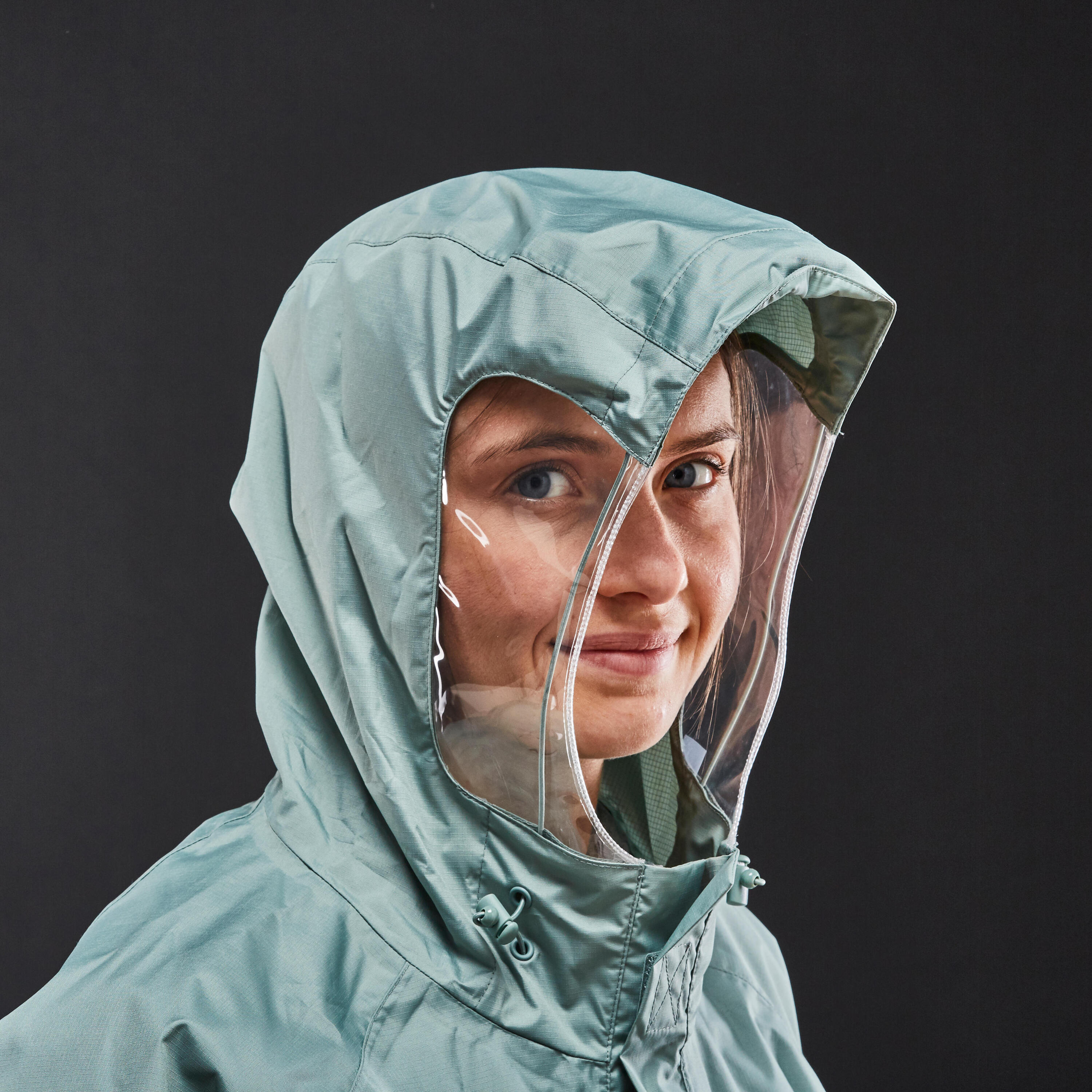 Cycling Rain Poncho 900 - Green/Turquoise 5/9