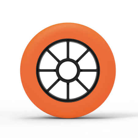 100 mm Freestyle Wheel with Black Alu Rim & Fluo Orange PU85A Rubber