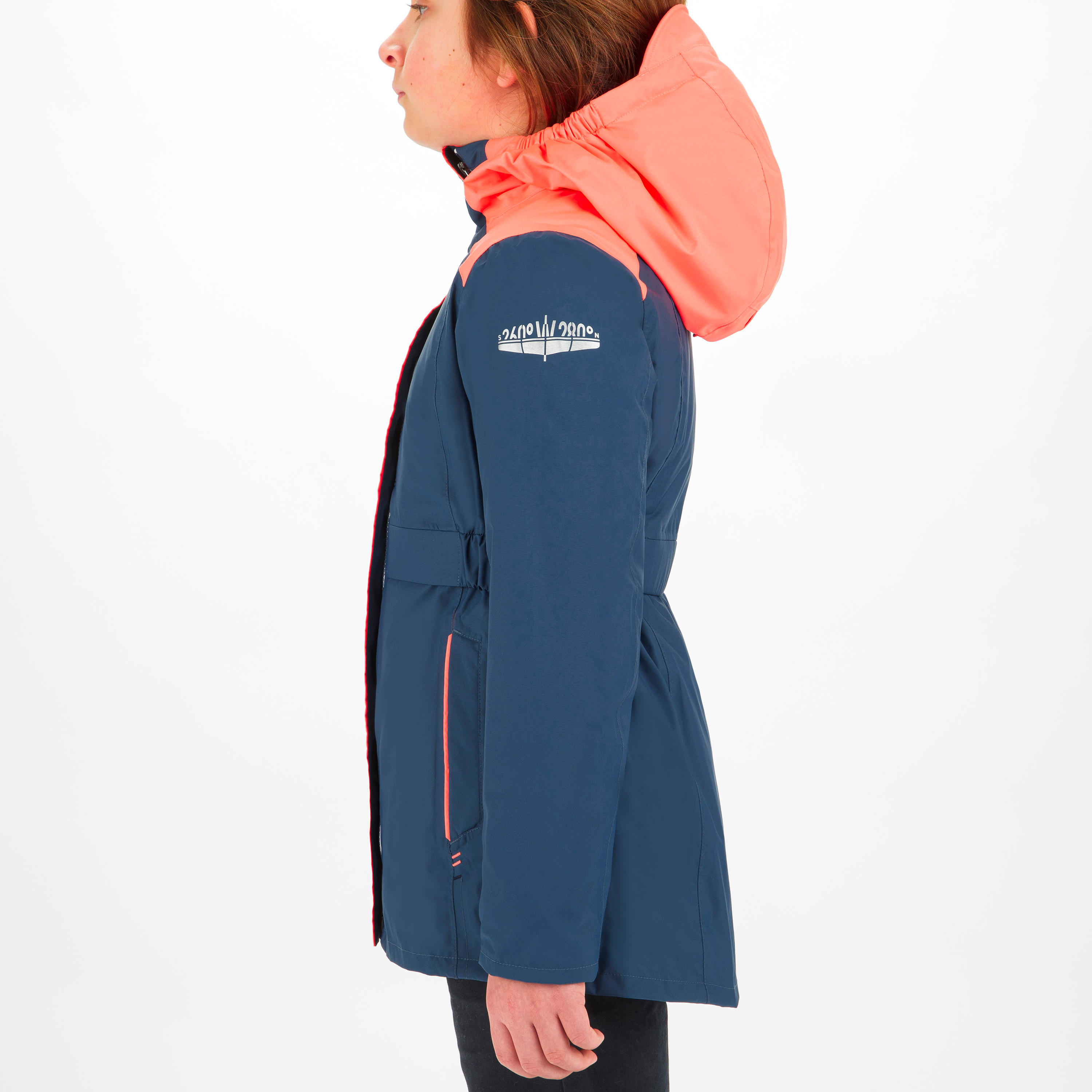 Girl's Warm Sailing Oilskin 100 - Grey Pink 4/12